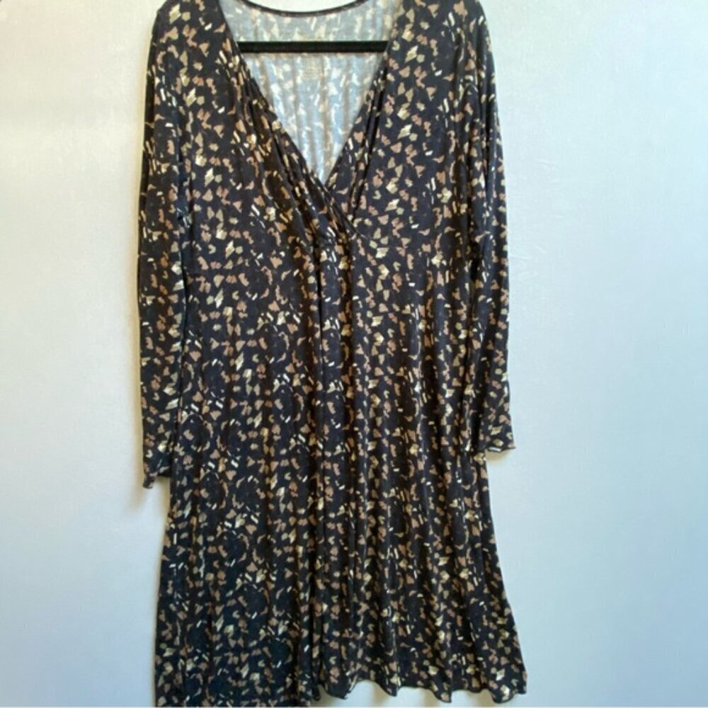 Blue Sky Bamboo Denver V Neck Hi Lo Midi Dress Size L